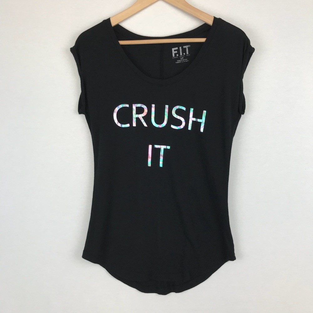 F.I.T. Black opalescent graphic T
